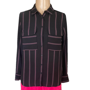 Elodie Black and Pink Elegant Blouse